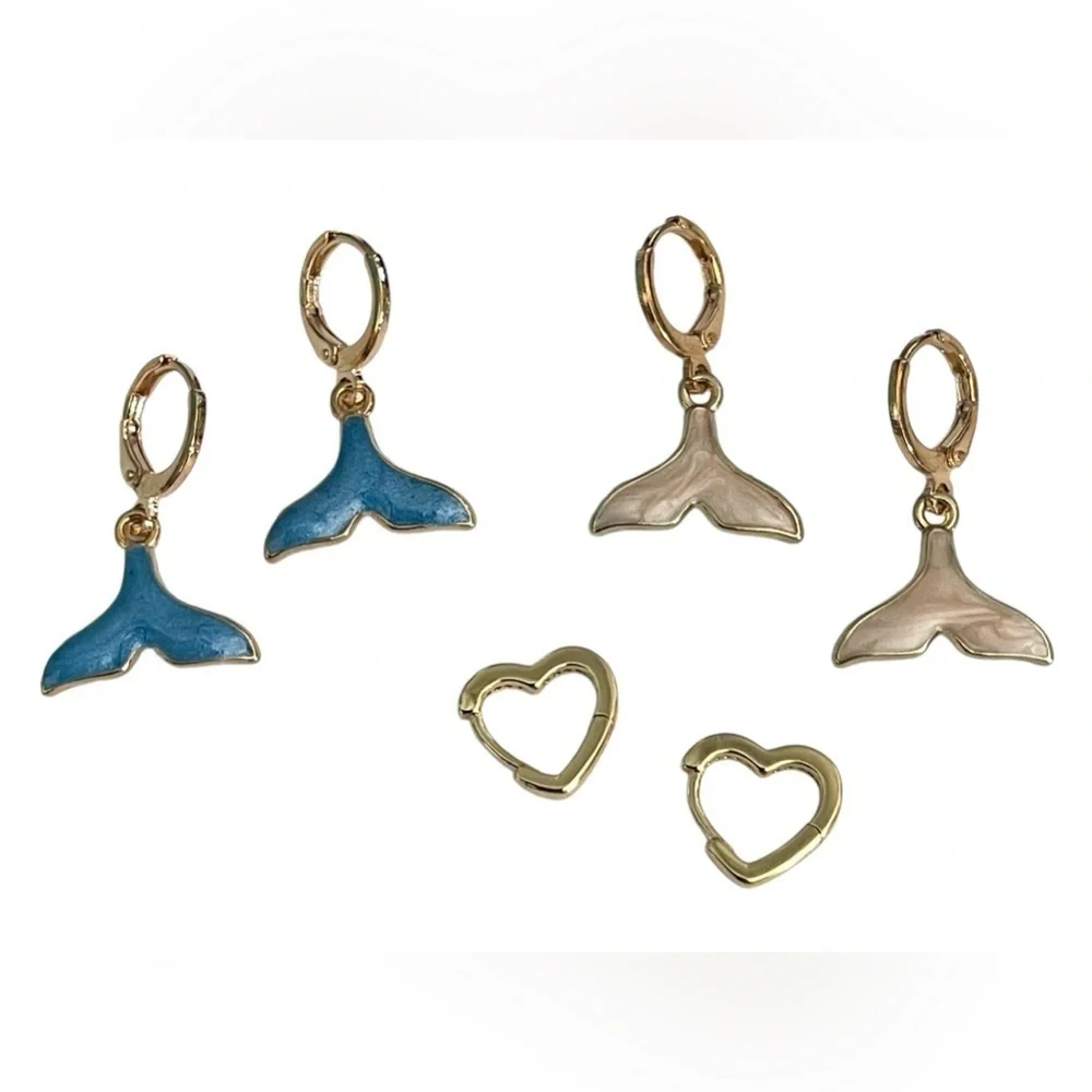 3 Pair Dainty Girls Earrings